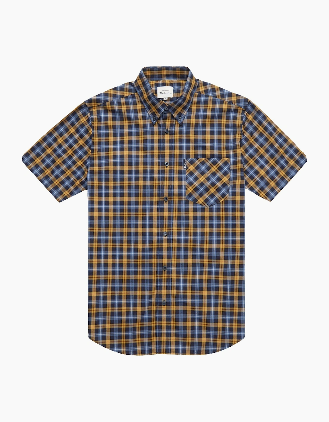 Mens Gingham Check Big & Tall Short Sleeve Shirt, 2 of 1