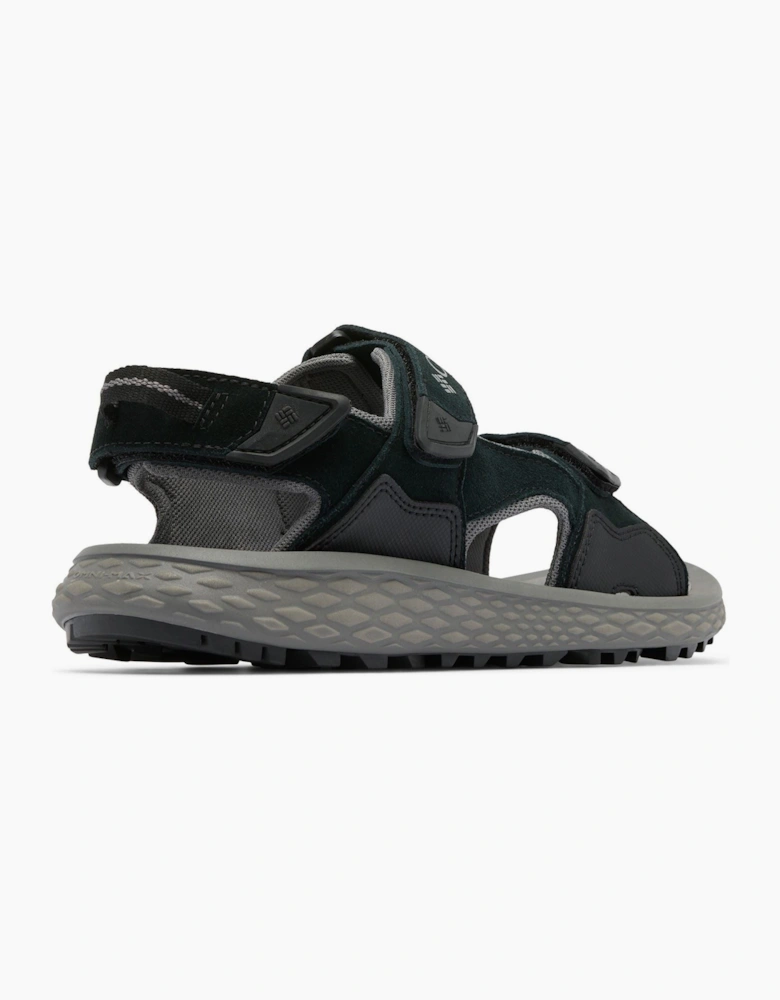 Konos Hiker 3-Strap Polyester Men's Black Sandals