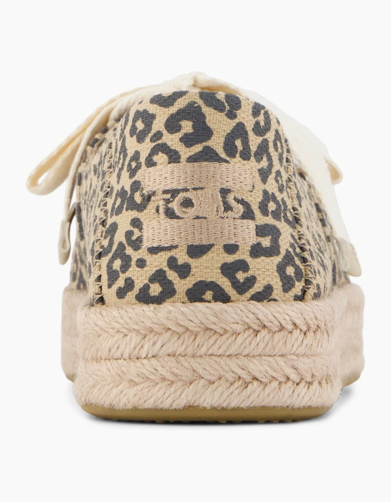 Carolina Lace Up Cotton Women's Oatmeal Flip Flops