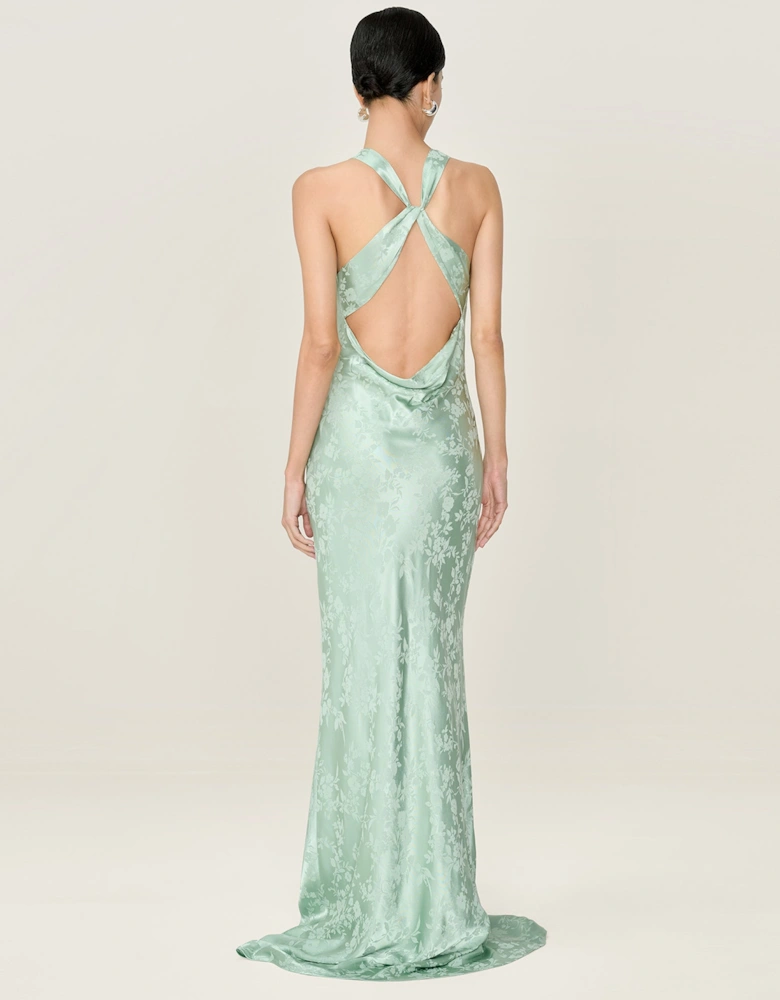 Jai Jacquard Dress in Sage