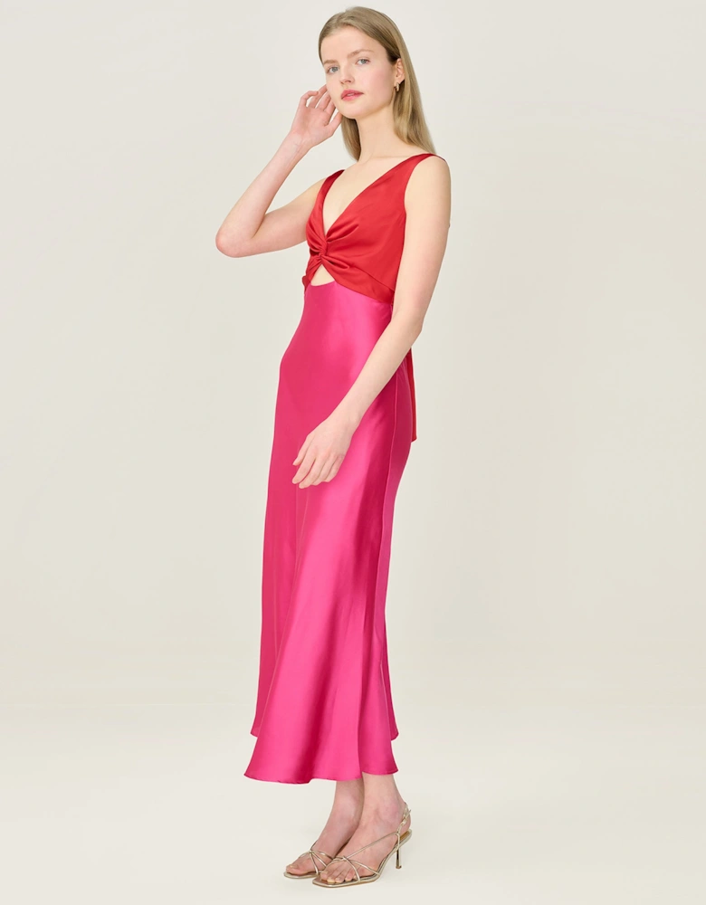 Maggy Dress in Raspberry and Barbados Cherry