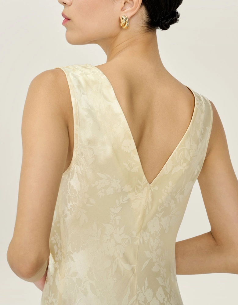 Iris Jacquard Dress in Double Cream