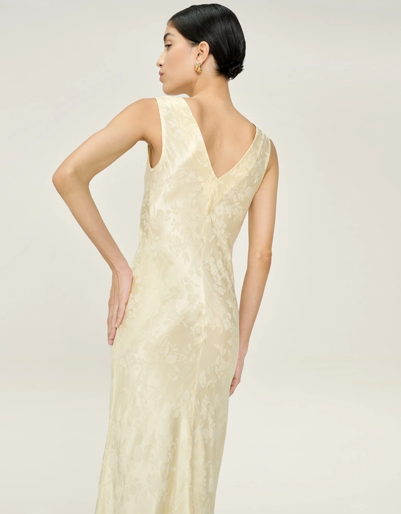 Iris Jacquard Dress in Double Cream