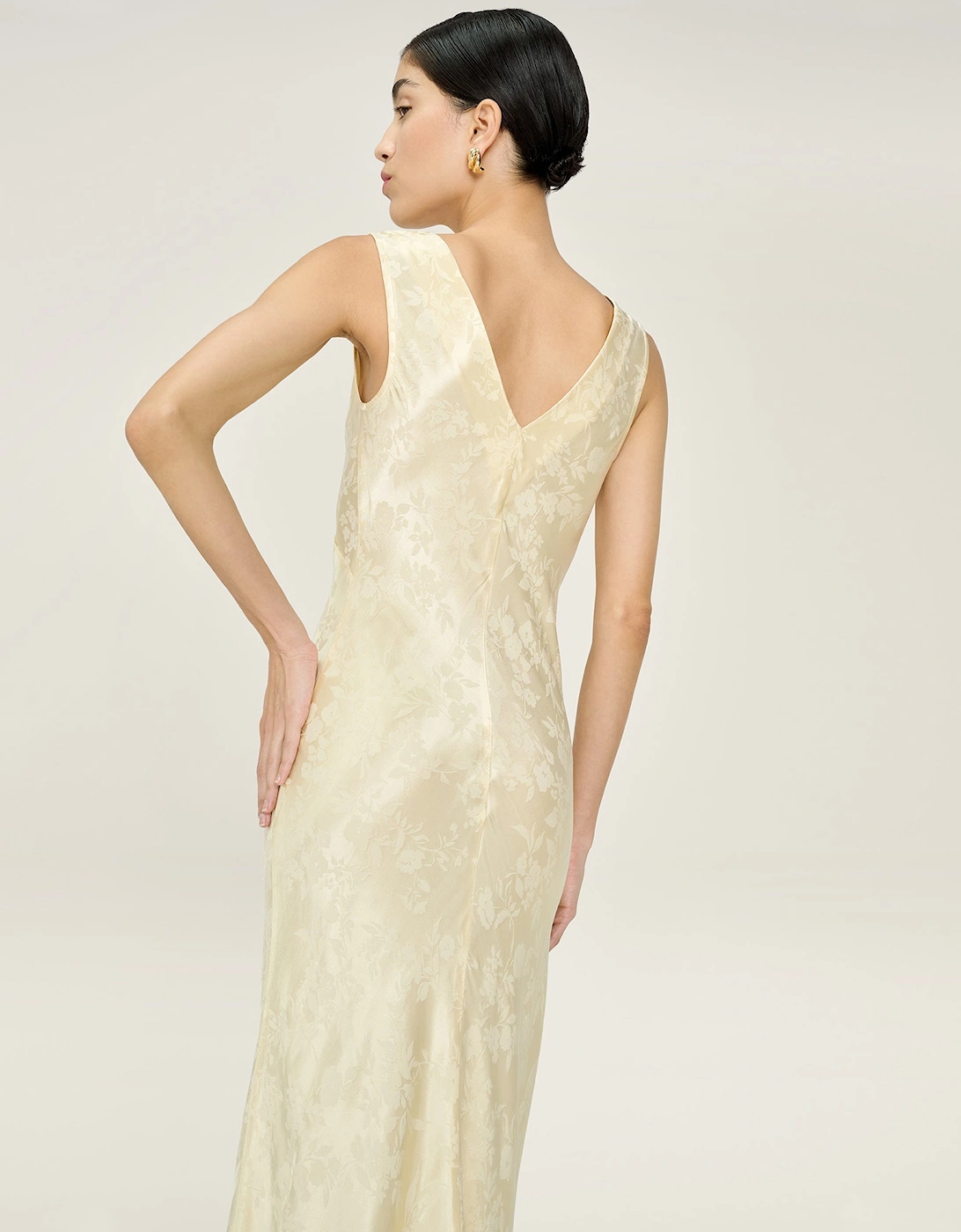 Iris Jacquard Dress in Double Cream