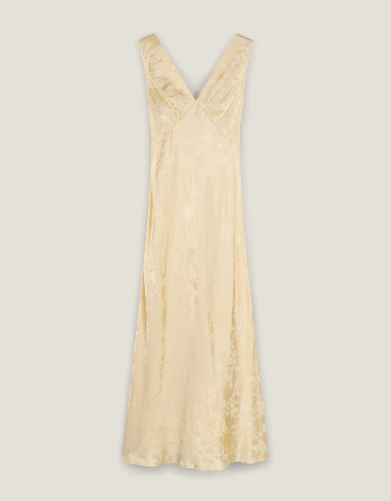 Iris Jacquard Dress in Double Cream