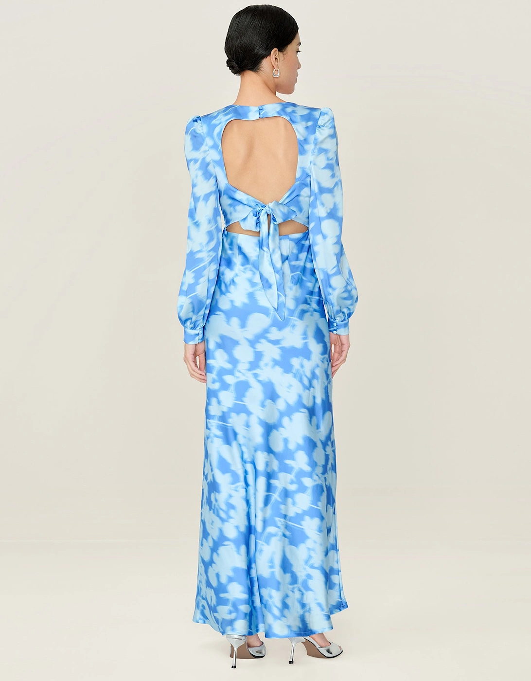 Francoise Dress in Blue Blurred Floral