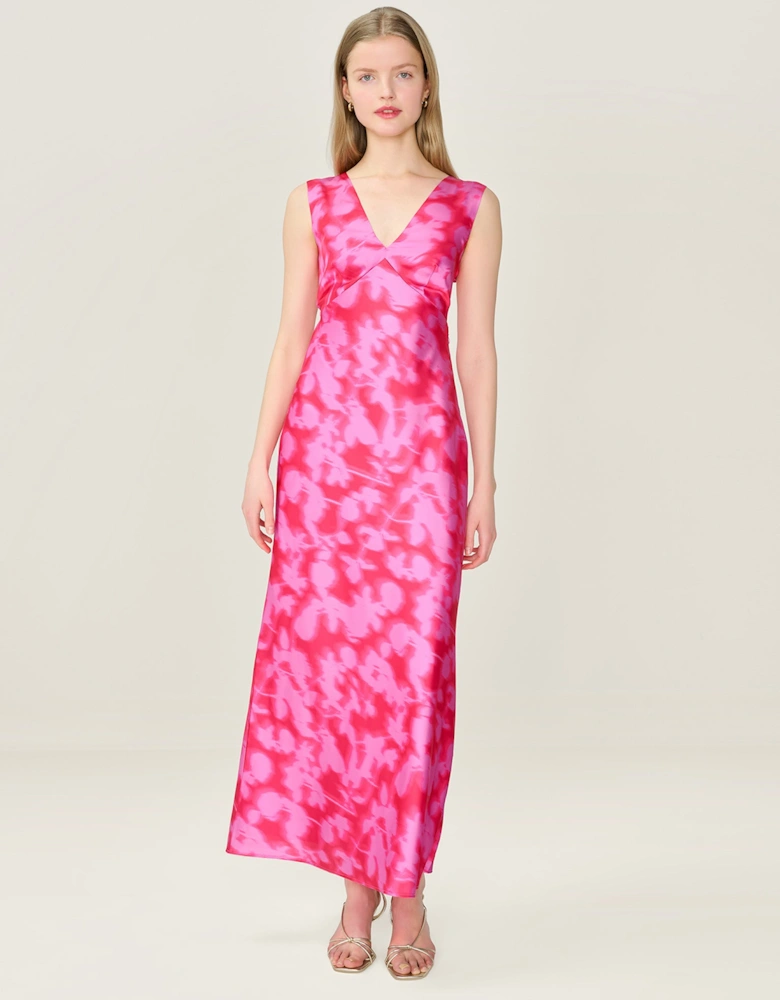 Nova Dress in Blurred Floral Magenta