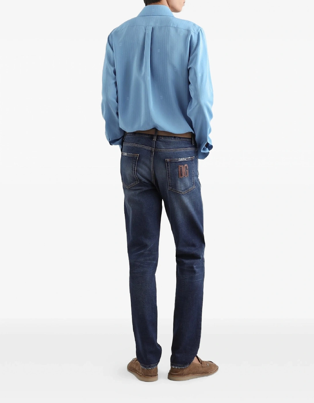 Slim Plaque Denim Jeans Navy