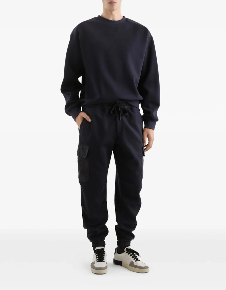 Plaque Cotton Sweatshirt Navy