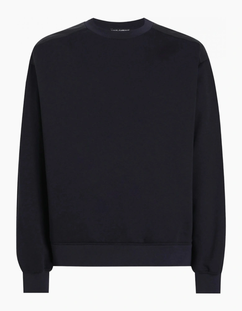 Plaque Cotton Sweatshirt Navy