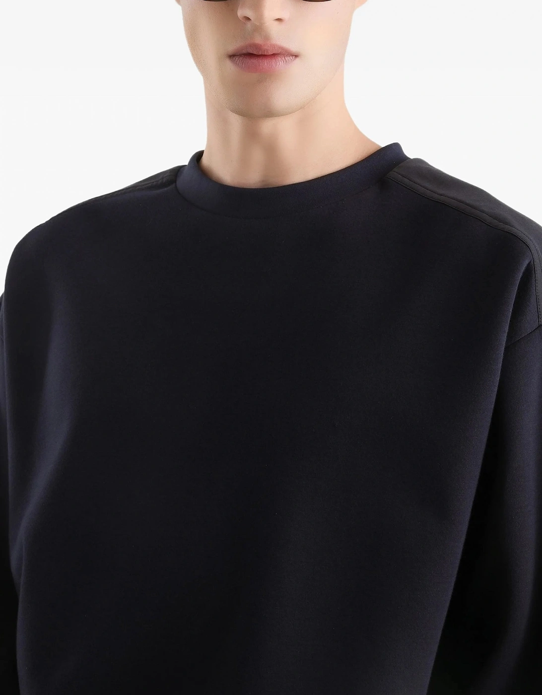 Plaque Cotton Sweatshirt Navy