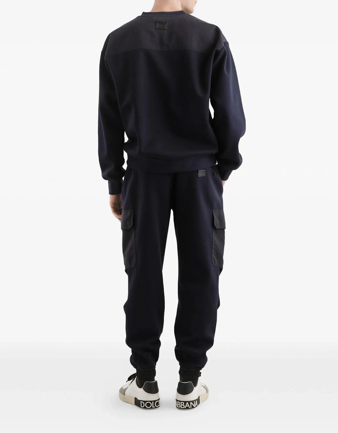 Plaque Cotton Sweatshirt Navy