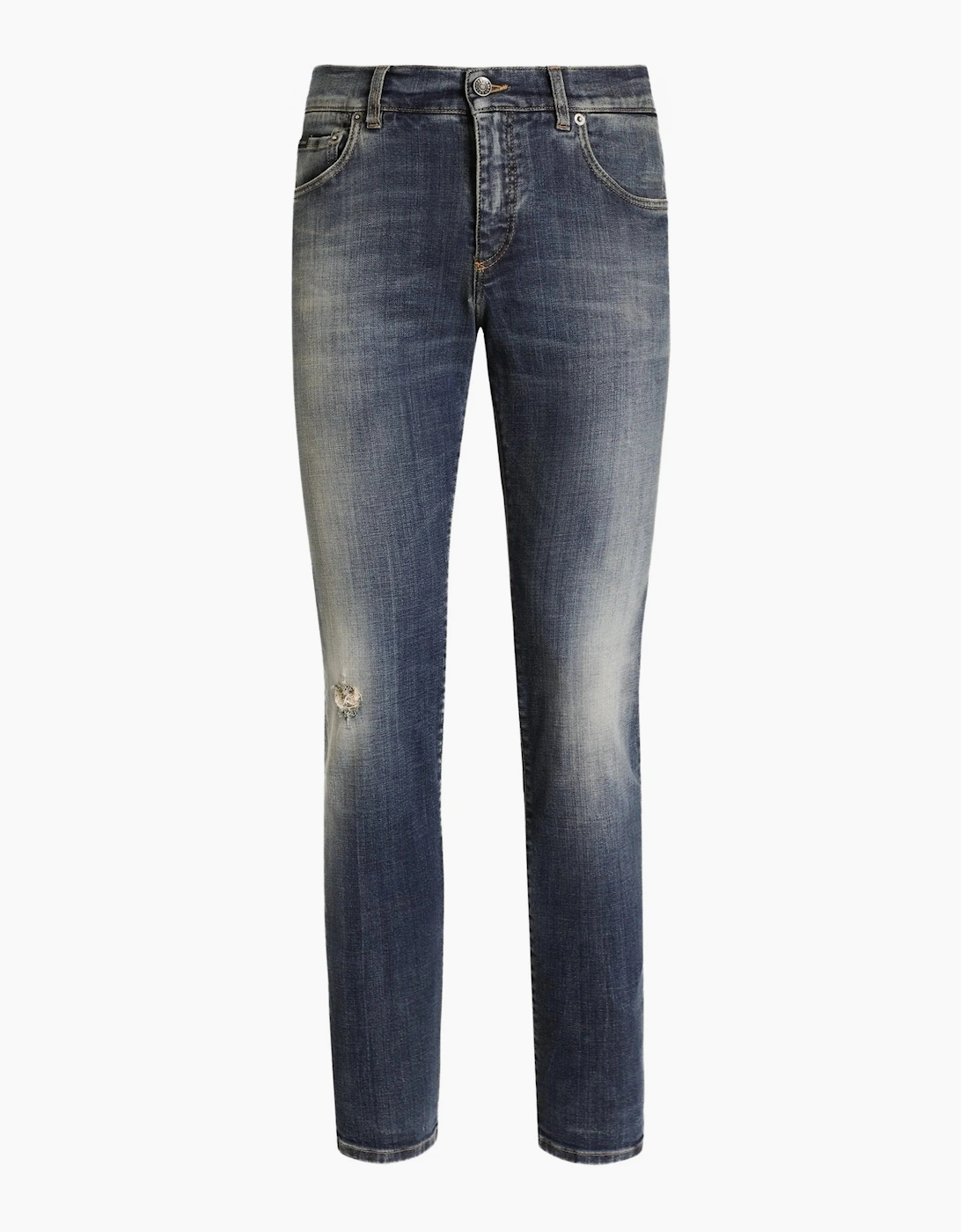 Distressed Plaque Denim Jeans Navy, 6 of 5