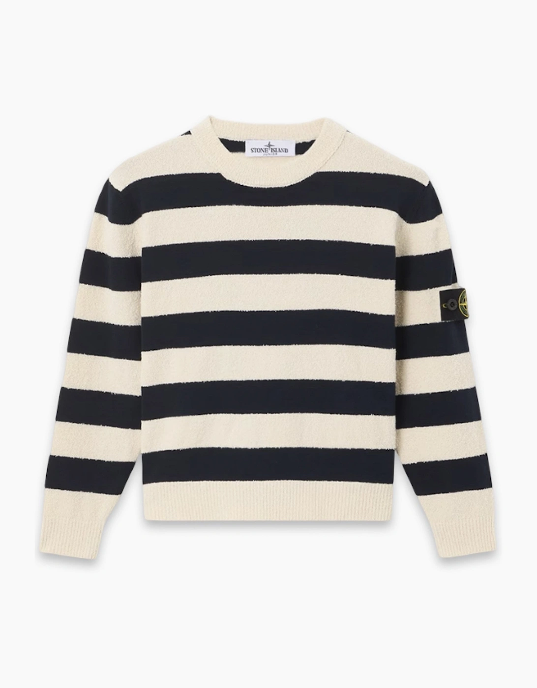 Stone Island Boy's Kids Striped Sweater Navy - White - Size: 12 years