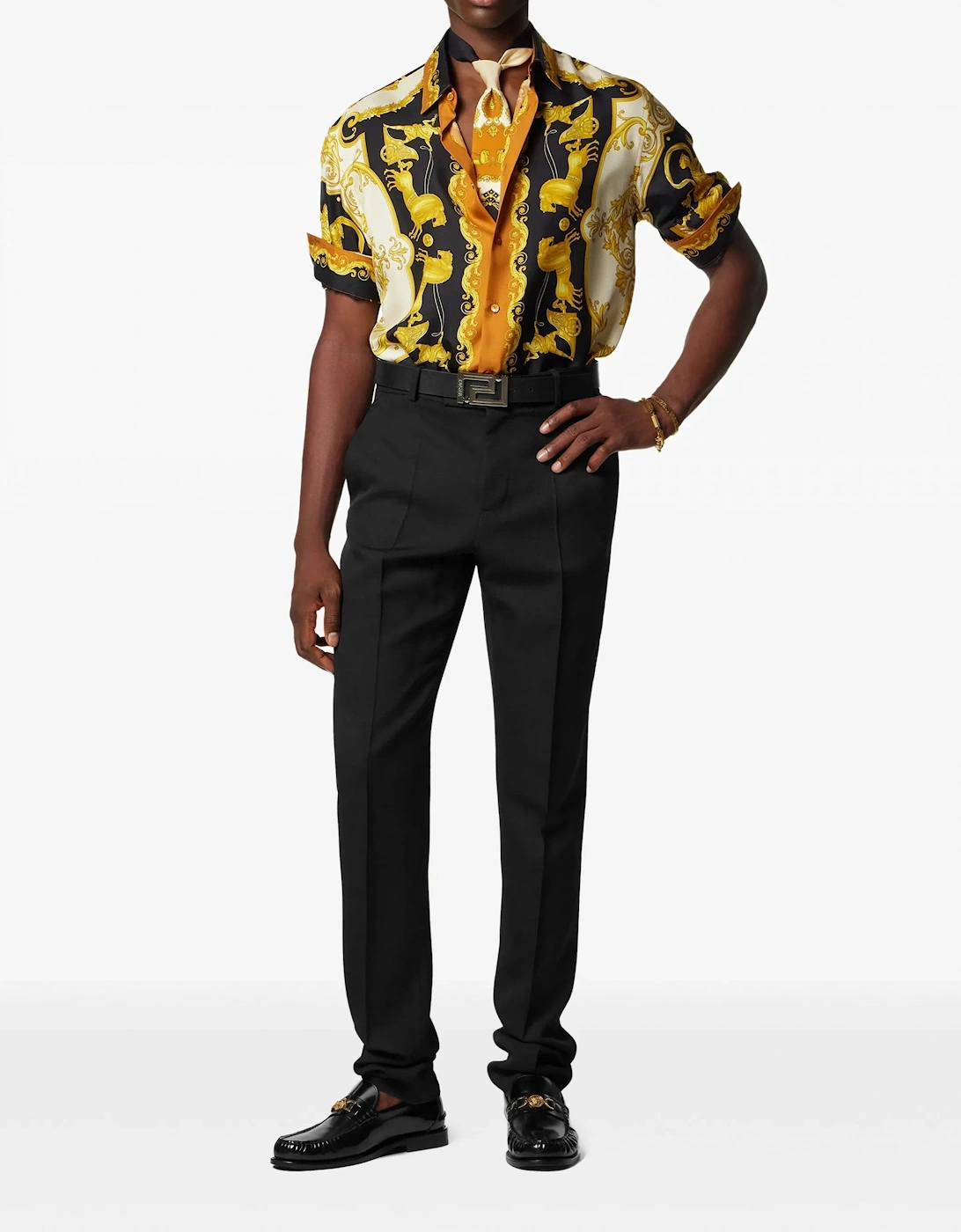 Hall Of Heros Silk Shirt Black