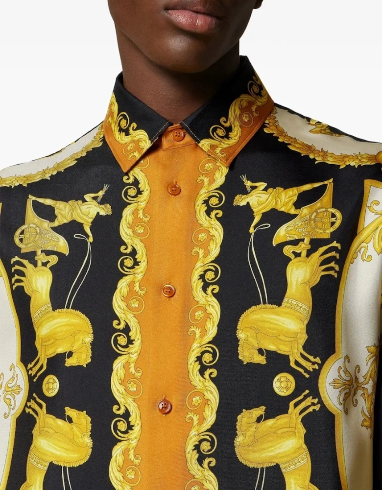 Hall Of Heros Silk Shirt Black