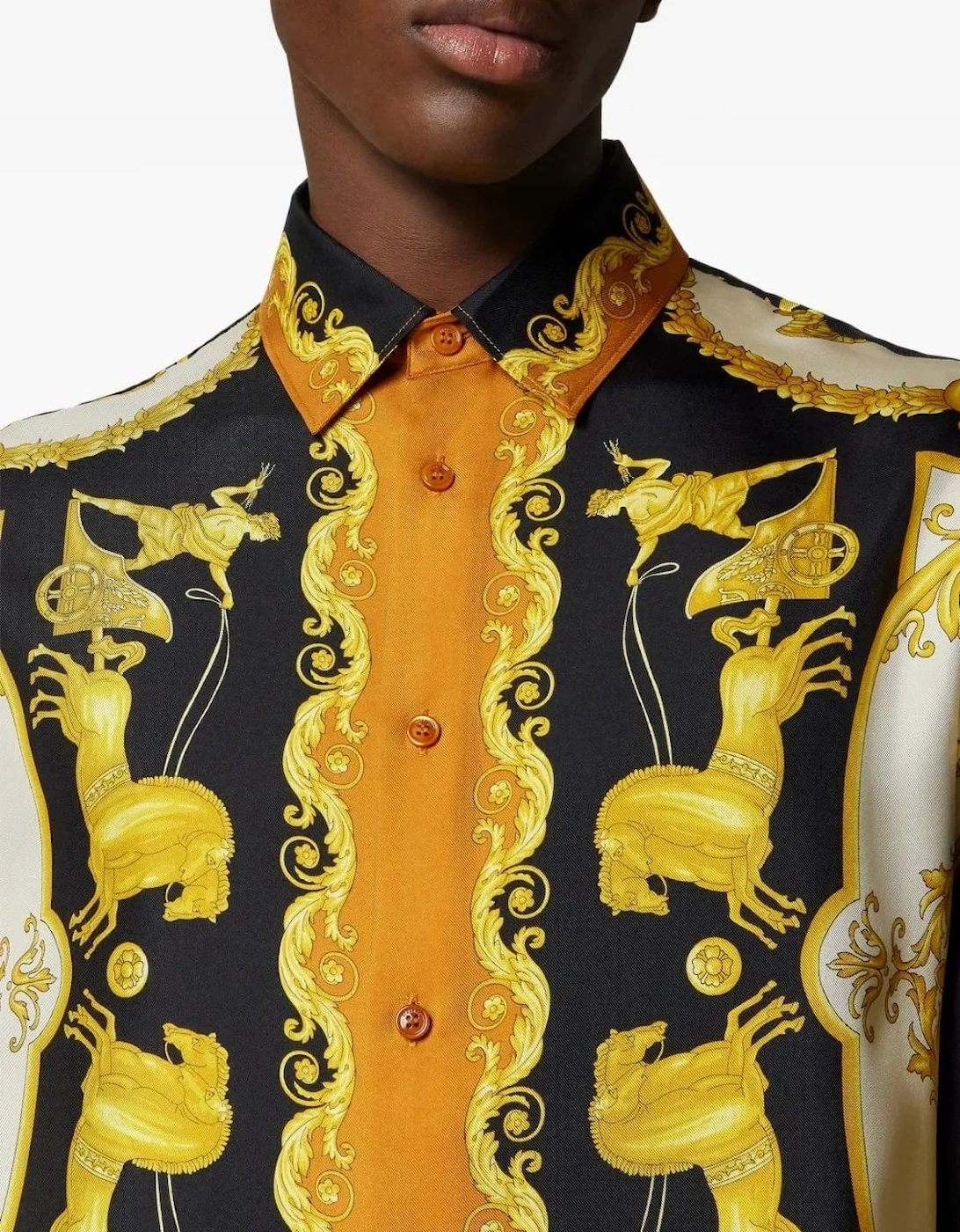 Hall Of Heros Silk Shirt Black