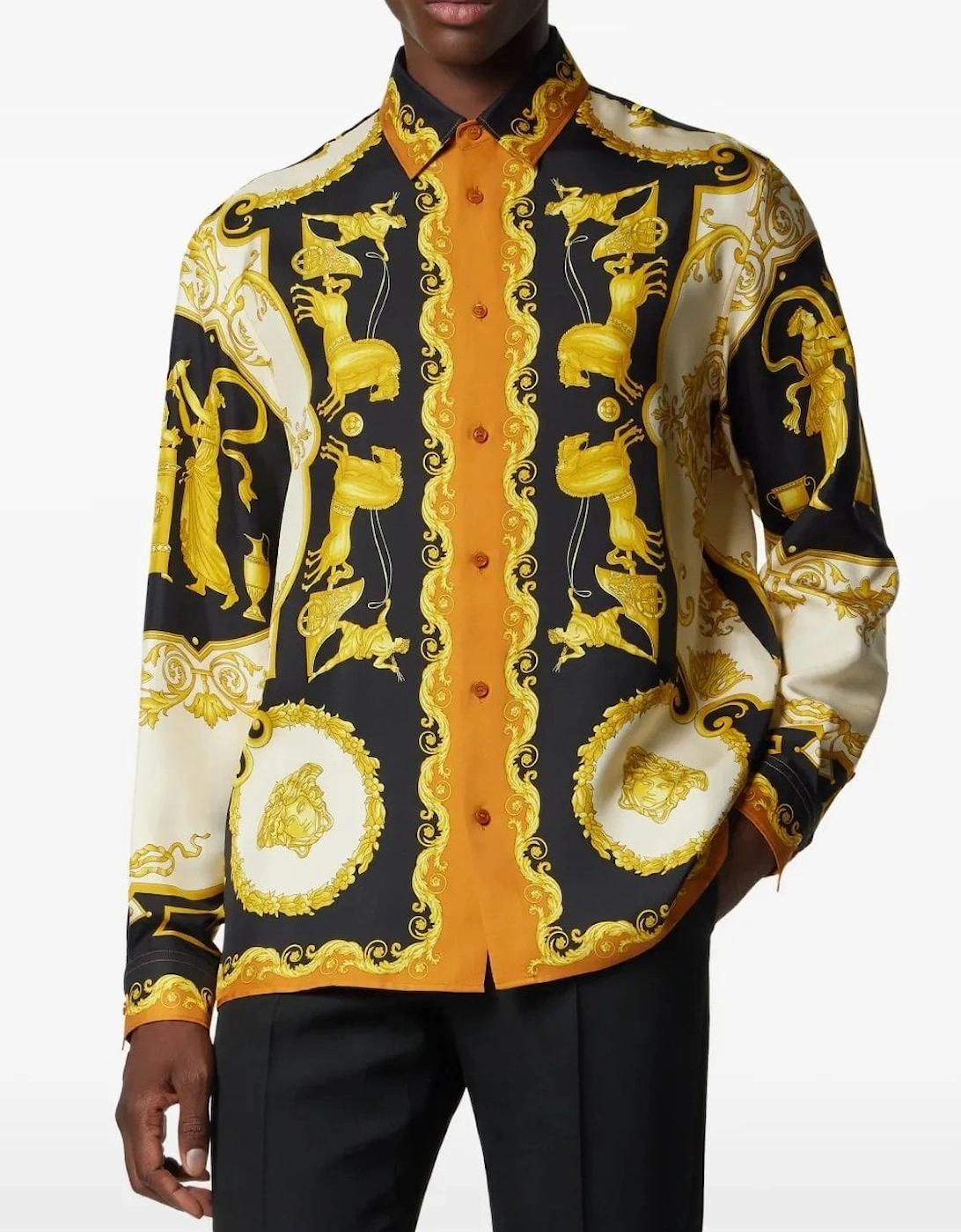 Hall Of Heros Silk Shirt Black