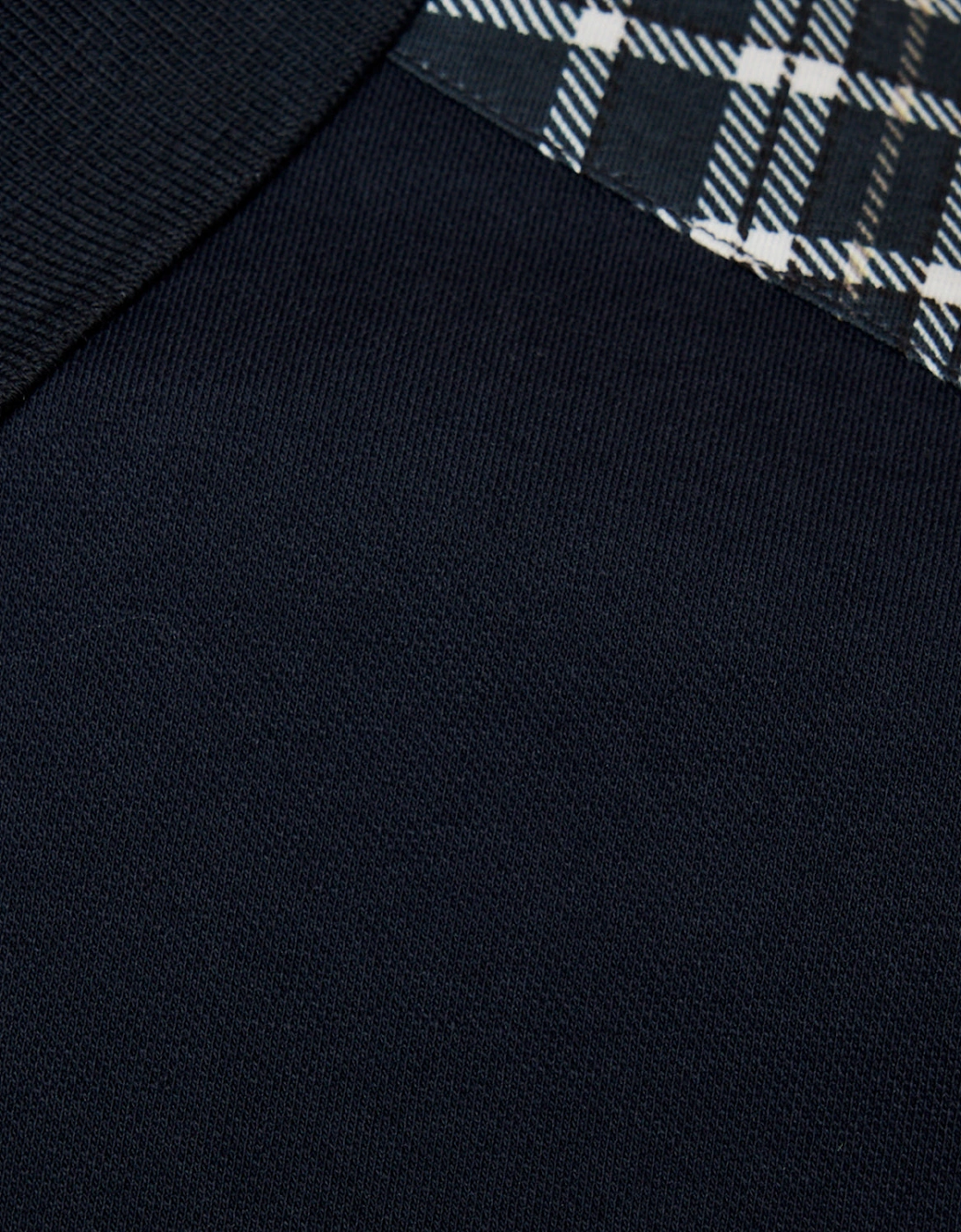 Lyle & Scott Check Panelled Mens Polo Shirt - Dark Navy Z271