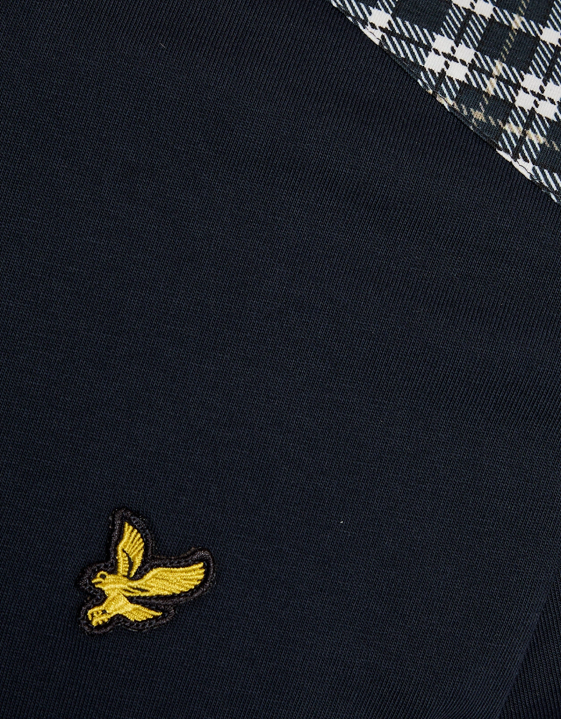 Lyle & Scott Check Panelled Mens T-Shirt - Dark Navy Z271