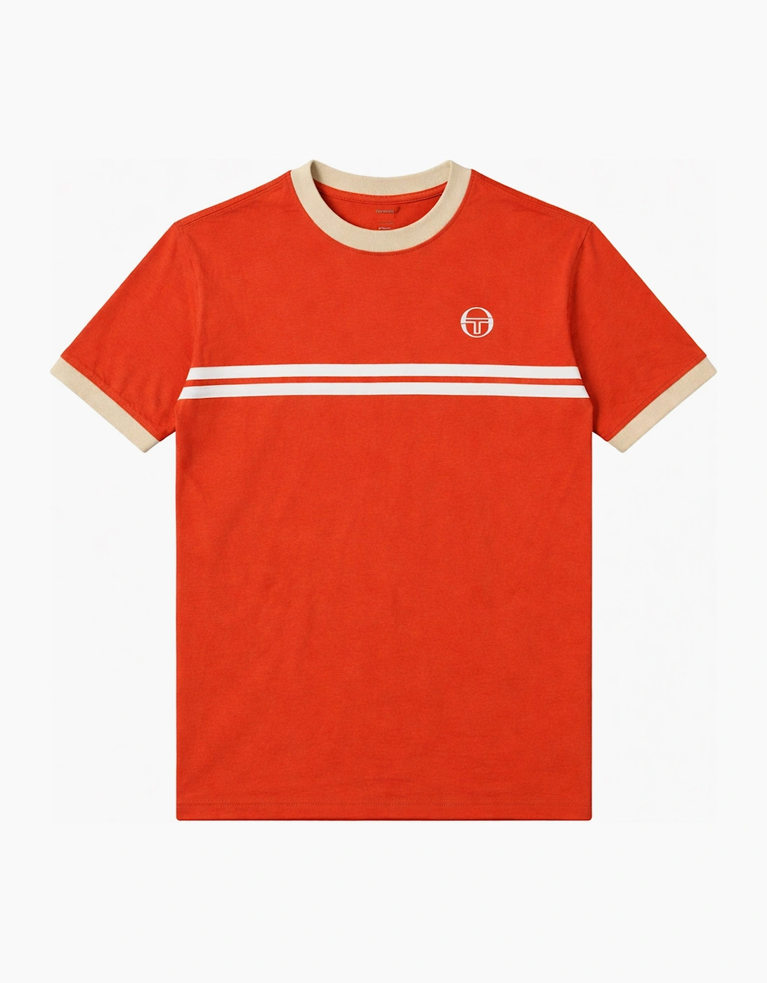 Sergio Tacchini Men's Red Supermac T-Shirt Rooibos Tea/Mojave Desert/Gardenia  46 3XL
