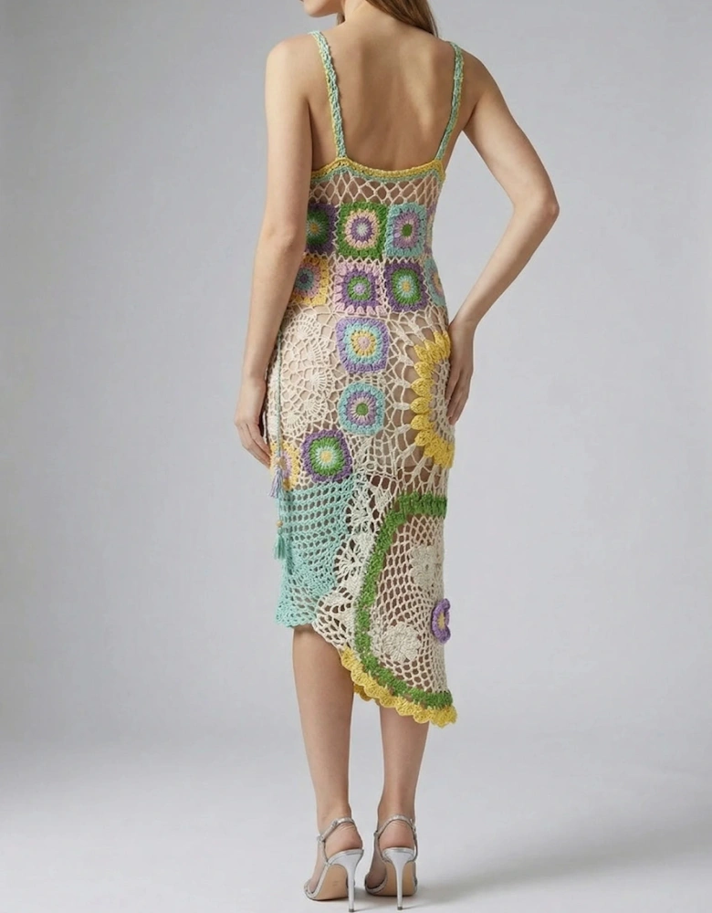 Octavia Crochet Party Dress Multi-Coloured