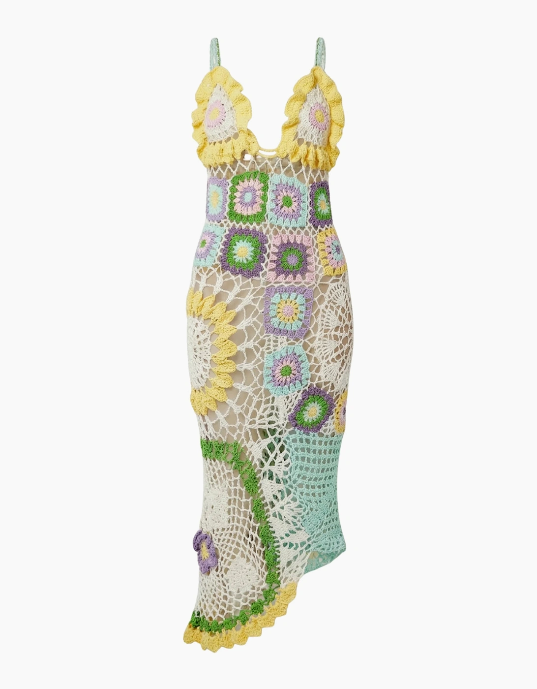 Octavia Crochet Party Dress Multi-Coloured