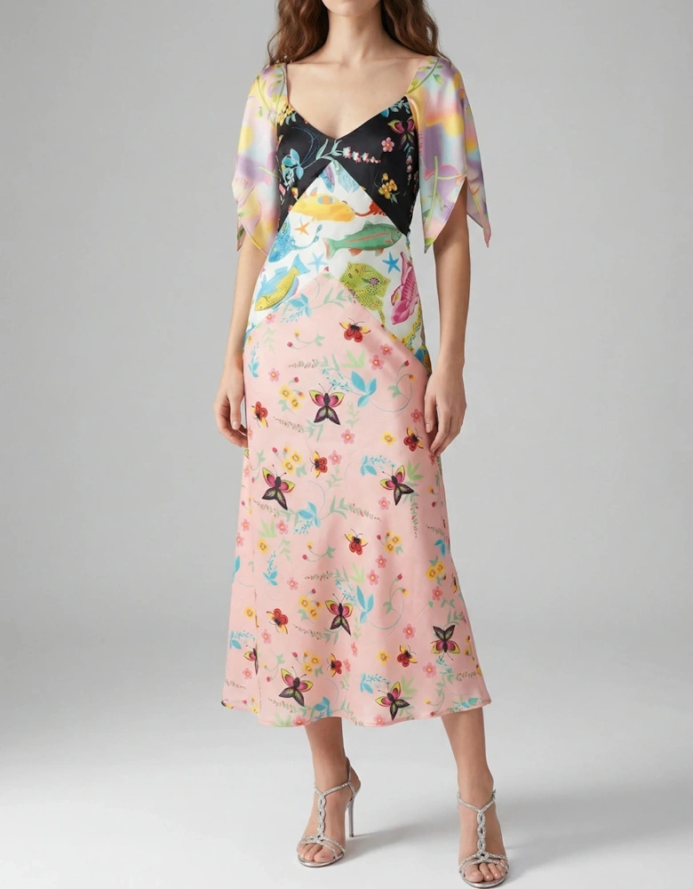 Samantha V Shaped Neckline Multi-Coloured Maxi Dress