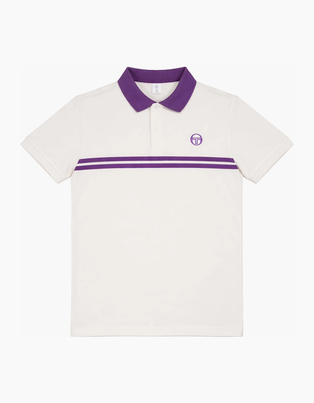 Sergio Tacchini Men's White Supermac Polo Shirt Gardenia/Pansy  44 Xxl