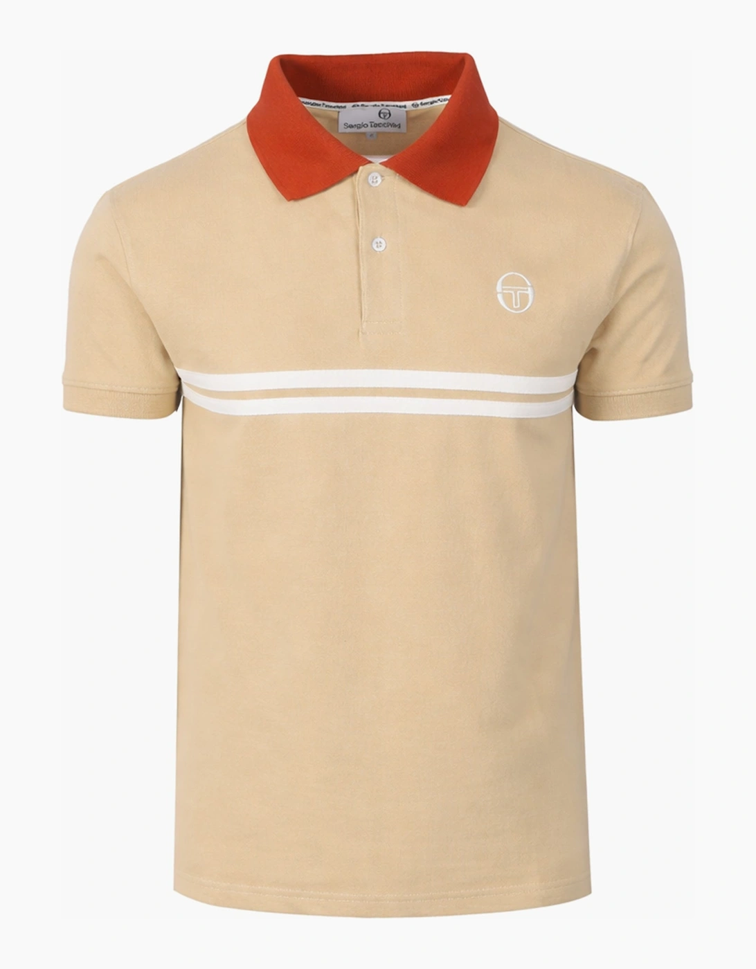 Sergio Tacchini Men's Tan Supermac Polo Shirt Mojave Desert/Rooibos Tea/Gardenia - Size 38 - Image 5
