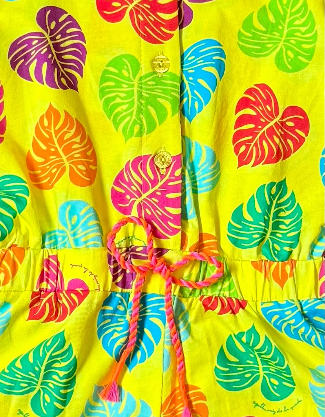 Girls Yellow Multicoloured Frill Shoulder Playsuit