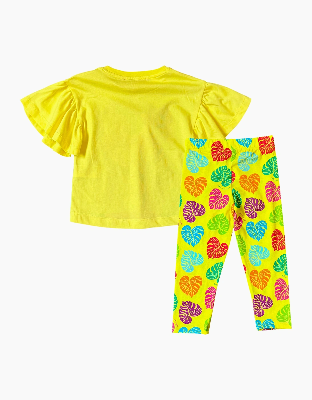 Girls Yellow Multicoloured Legging Set