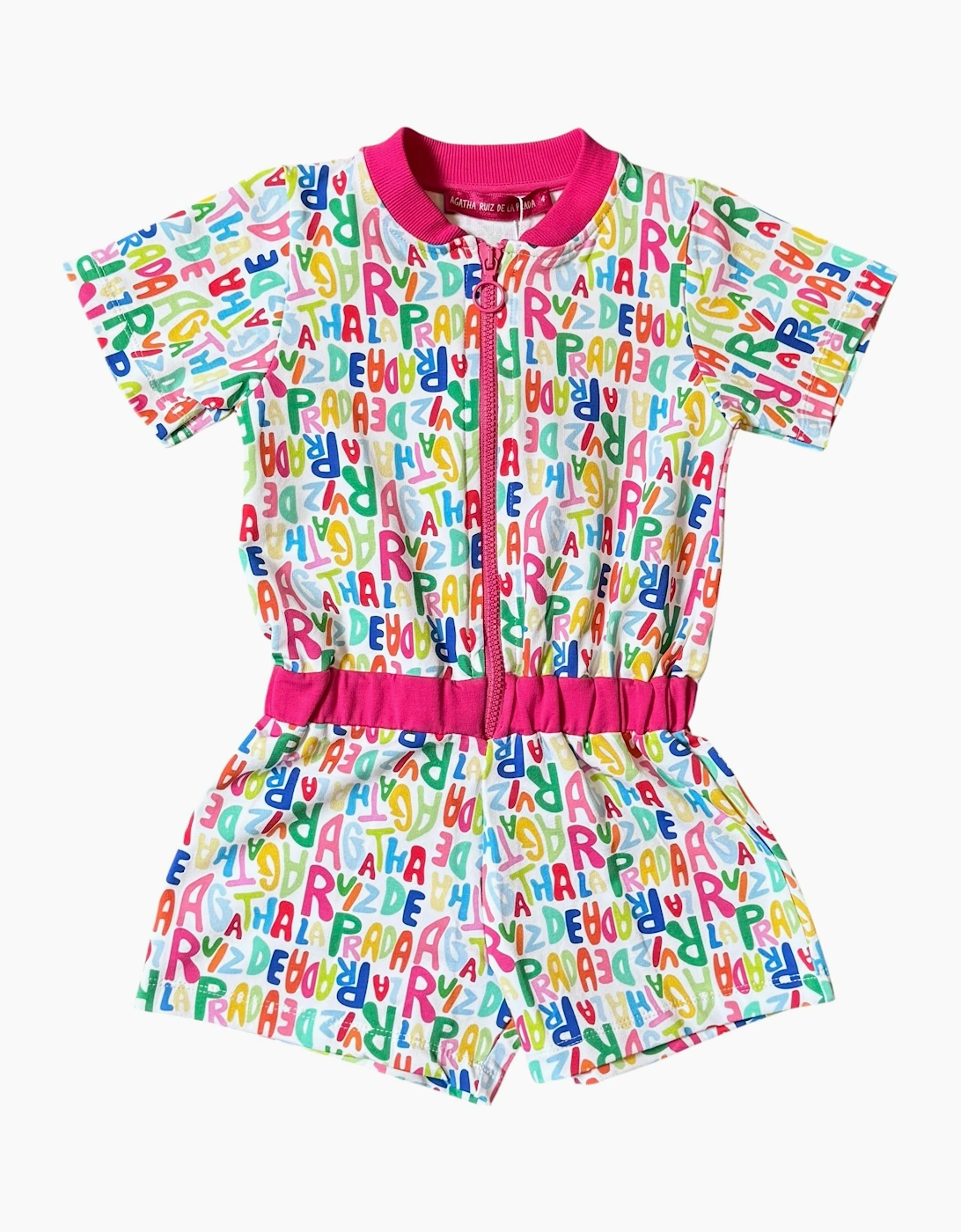Girls Multicoloured Logo Playsuit, 6 of 5