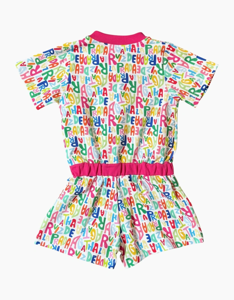 Girls Multicoloured Logo Playsuit