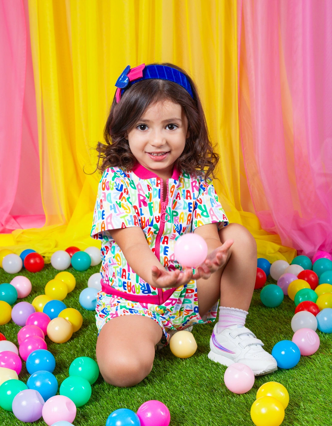 Girls Multicoloured Logo Playsuit