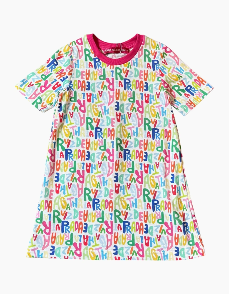 Girls Multicoloured Logo Dress