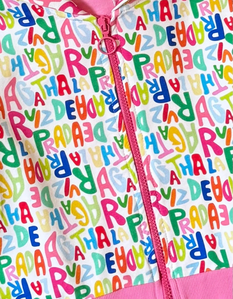 Girls Multicoloured Logo Zip Up Hoodie