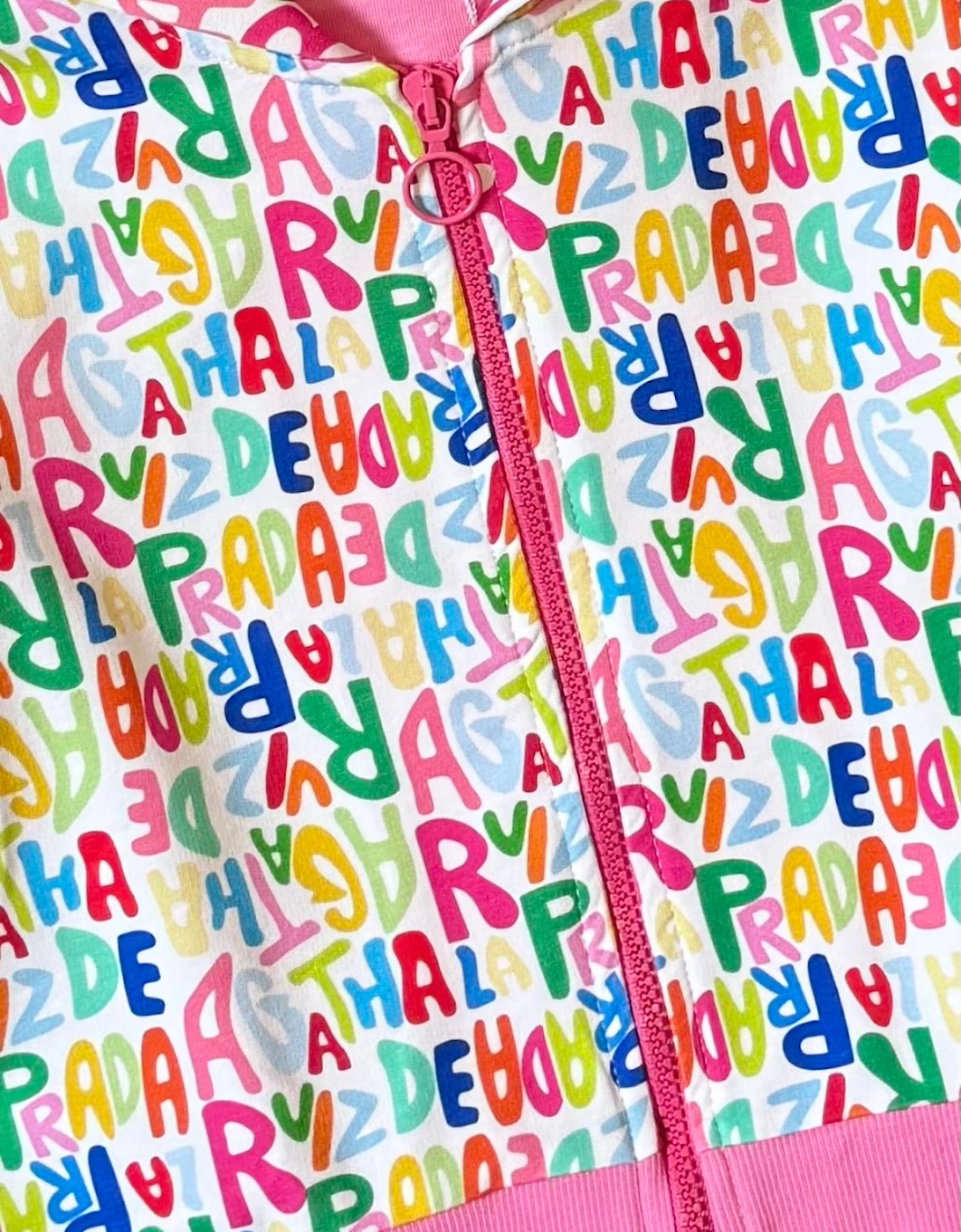 Girls Multicoloured Logo Zip Up Hoodie