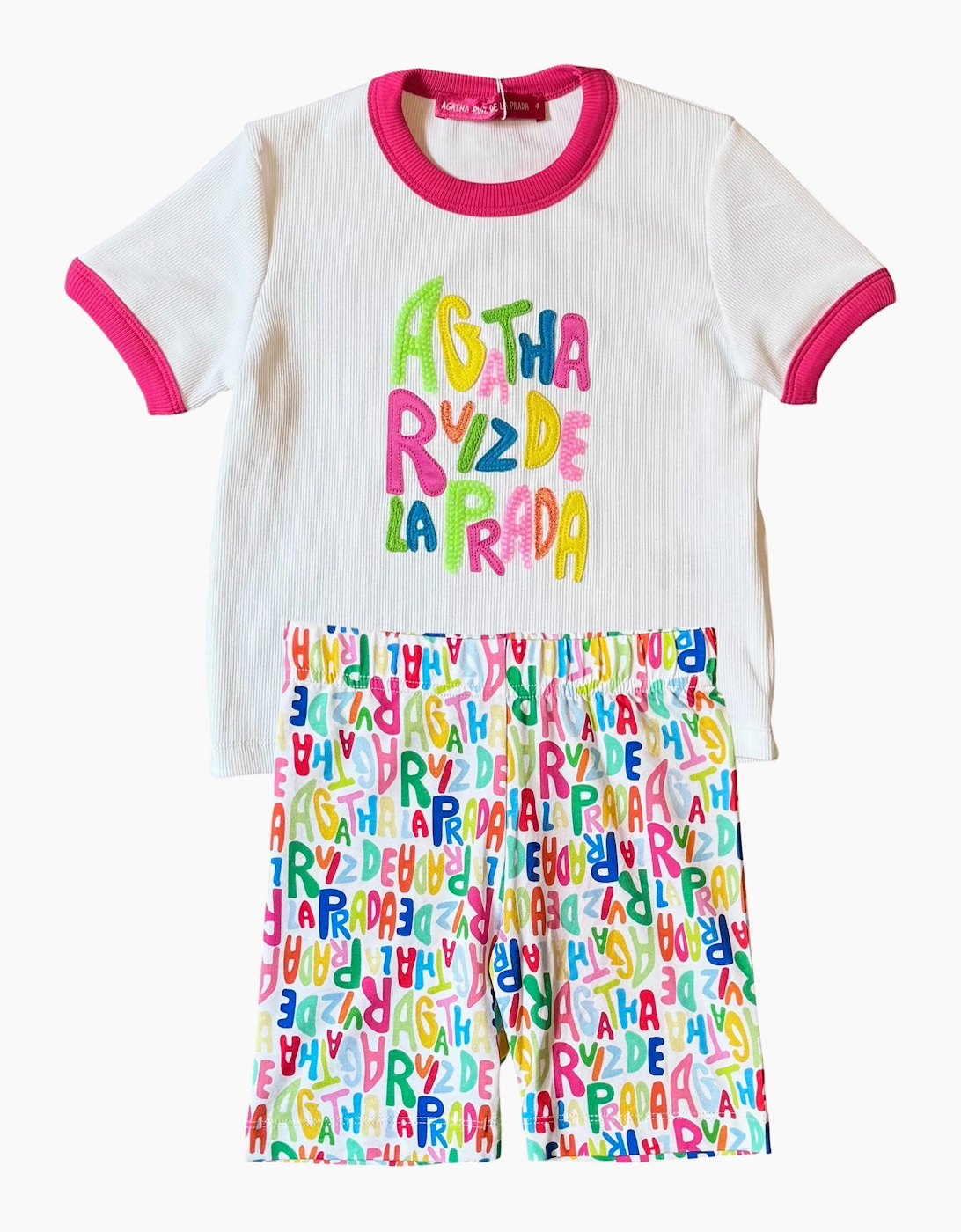 Girls Multicoloured Logo Bicycle Short Set, 5 of 4
