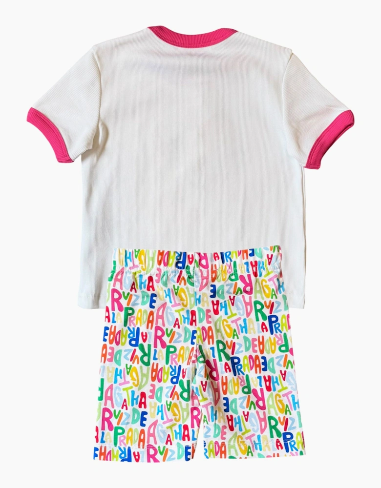 Girls Multicoloured Logo Bicycle Short Set