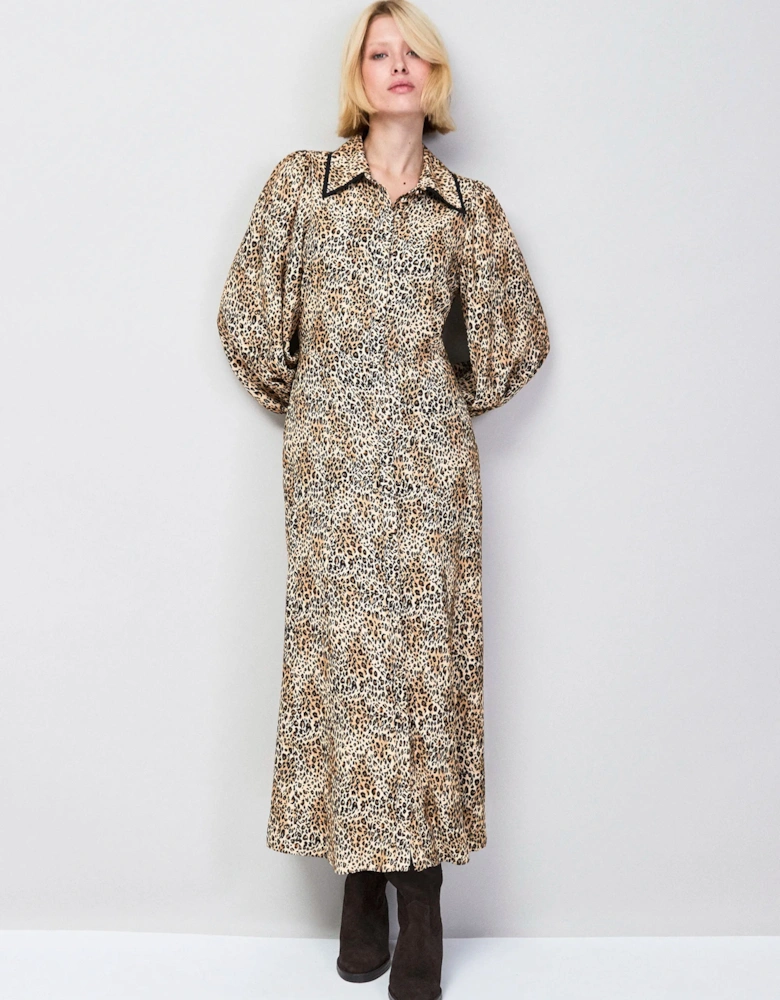 Leopard-Print Shirt Dress