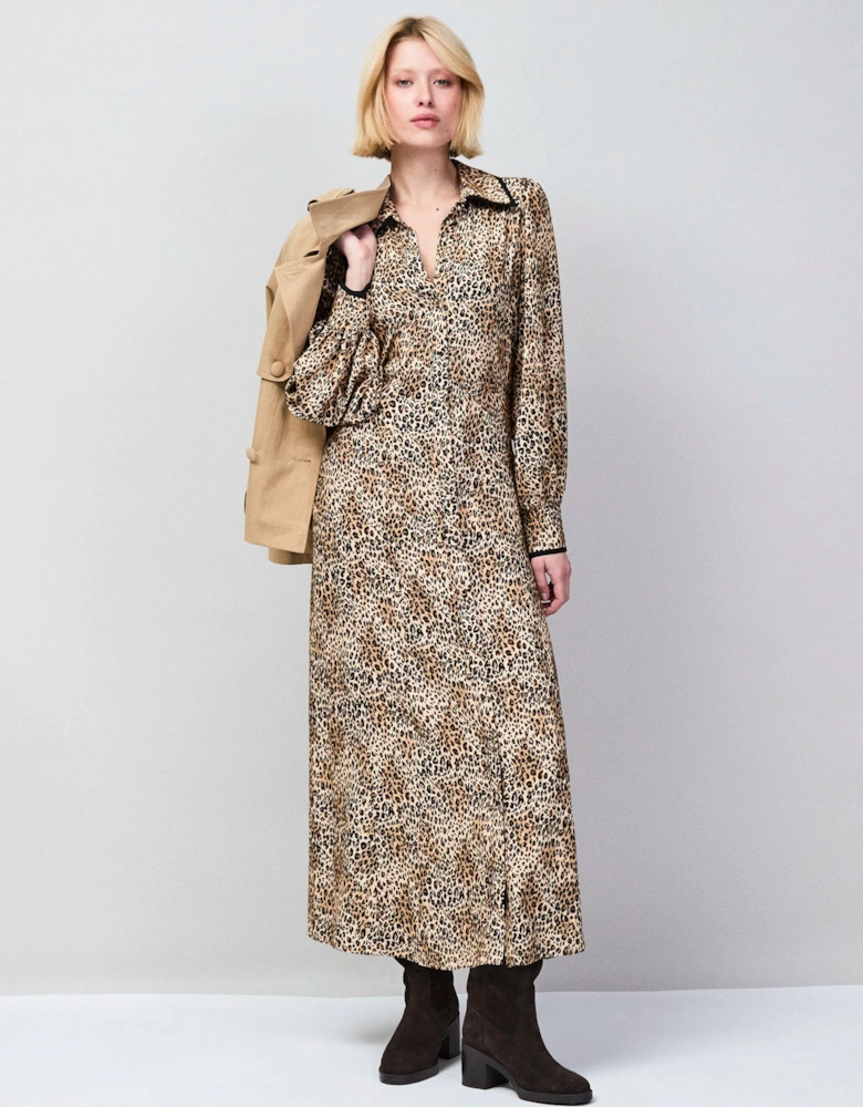 Leopard-Print Shirt Dress