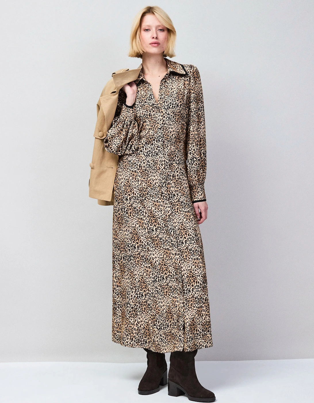 Leopard-Print Shirt Dress