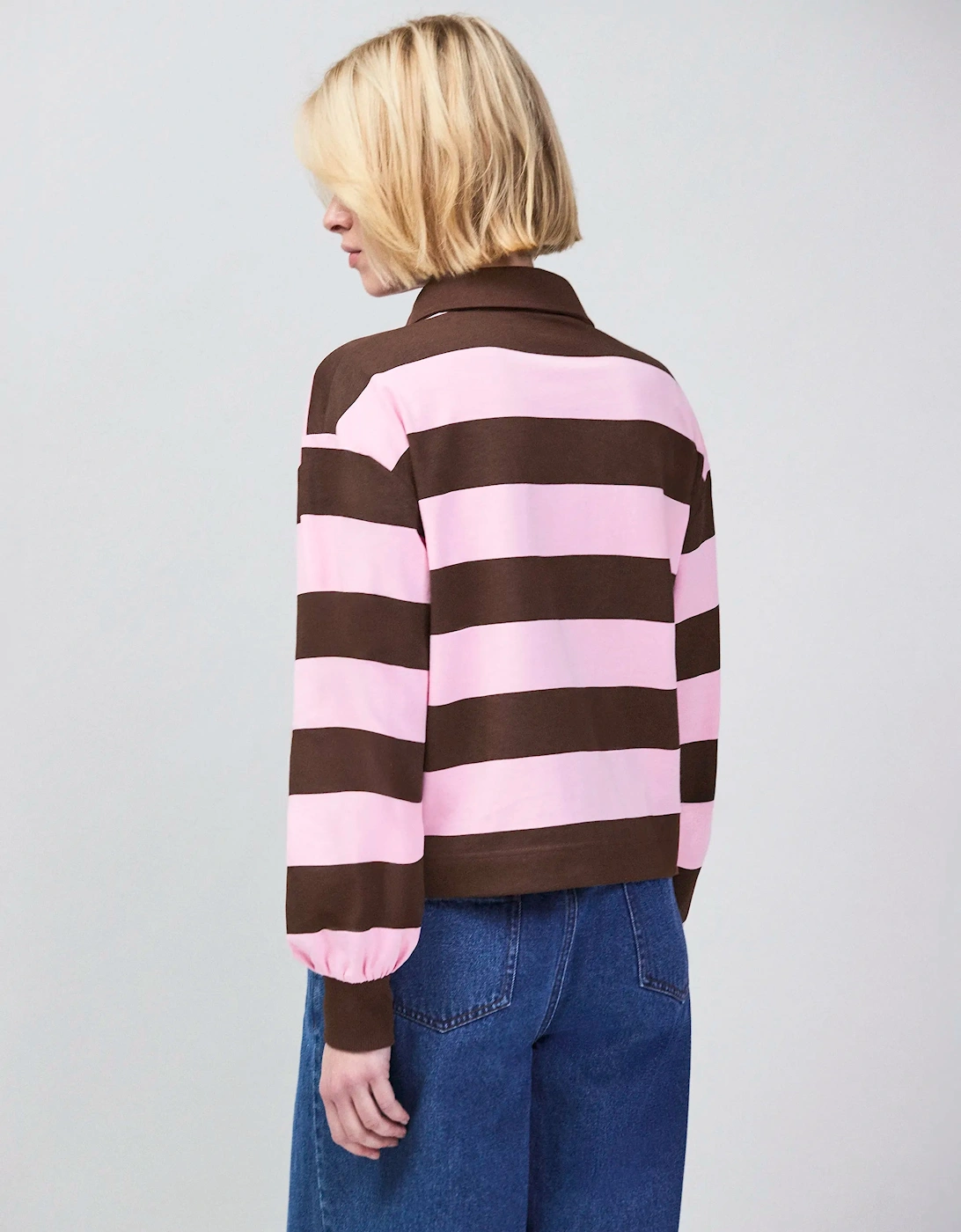 Pink And Brown Stripe Cotton Rugby Shirt