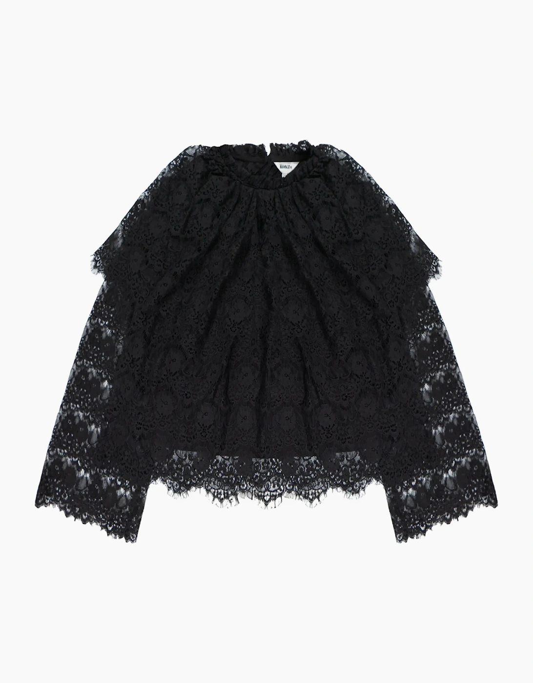 Black Lace Overlay Blouse