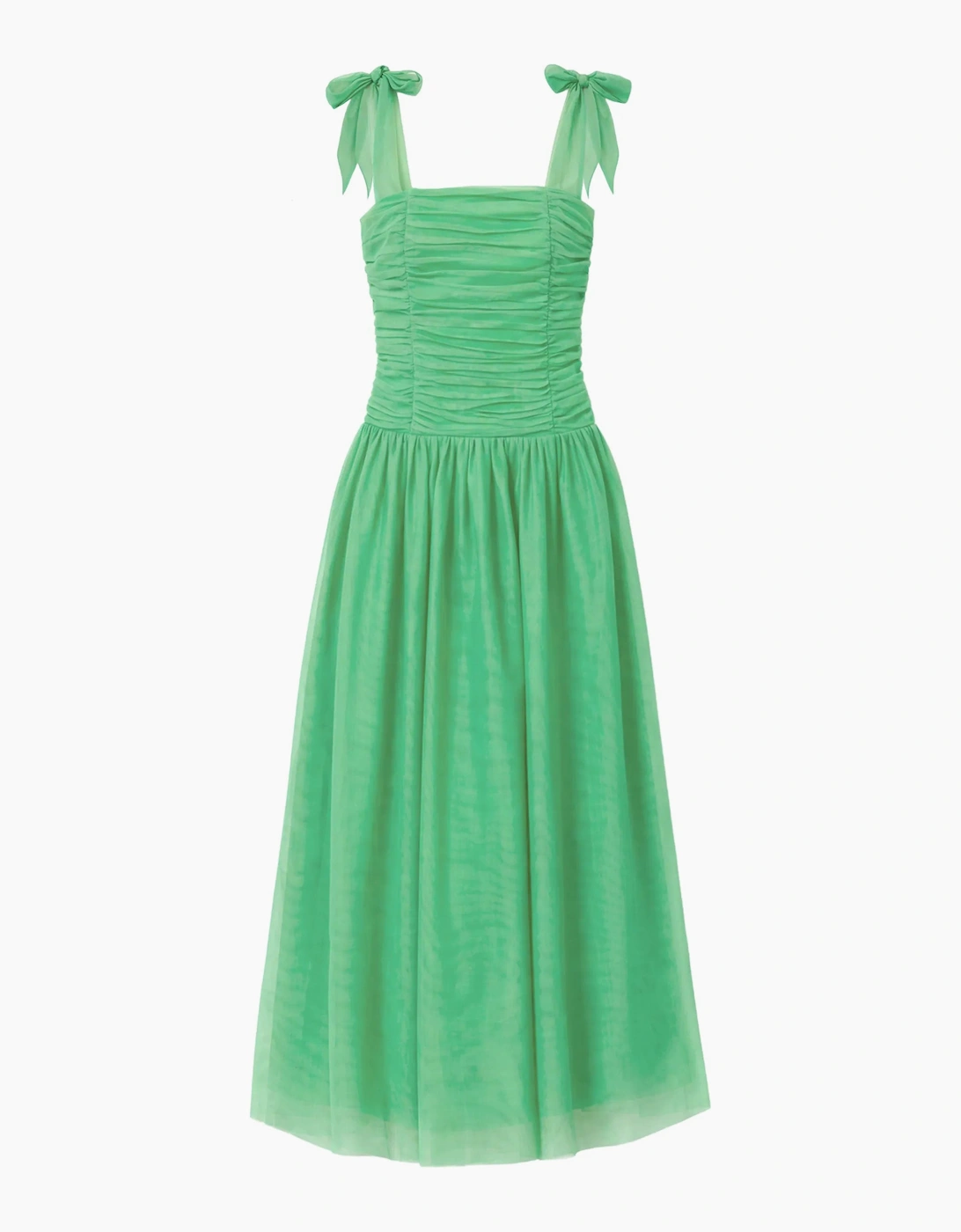 Petite Aria Green Tulle Ruched Dress, 7 of 6