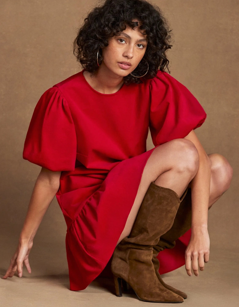 Red Baby Cord Mini Dress