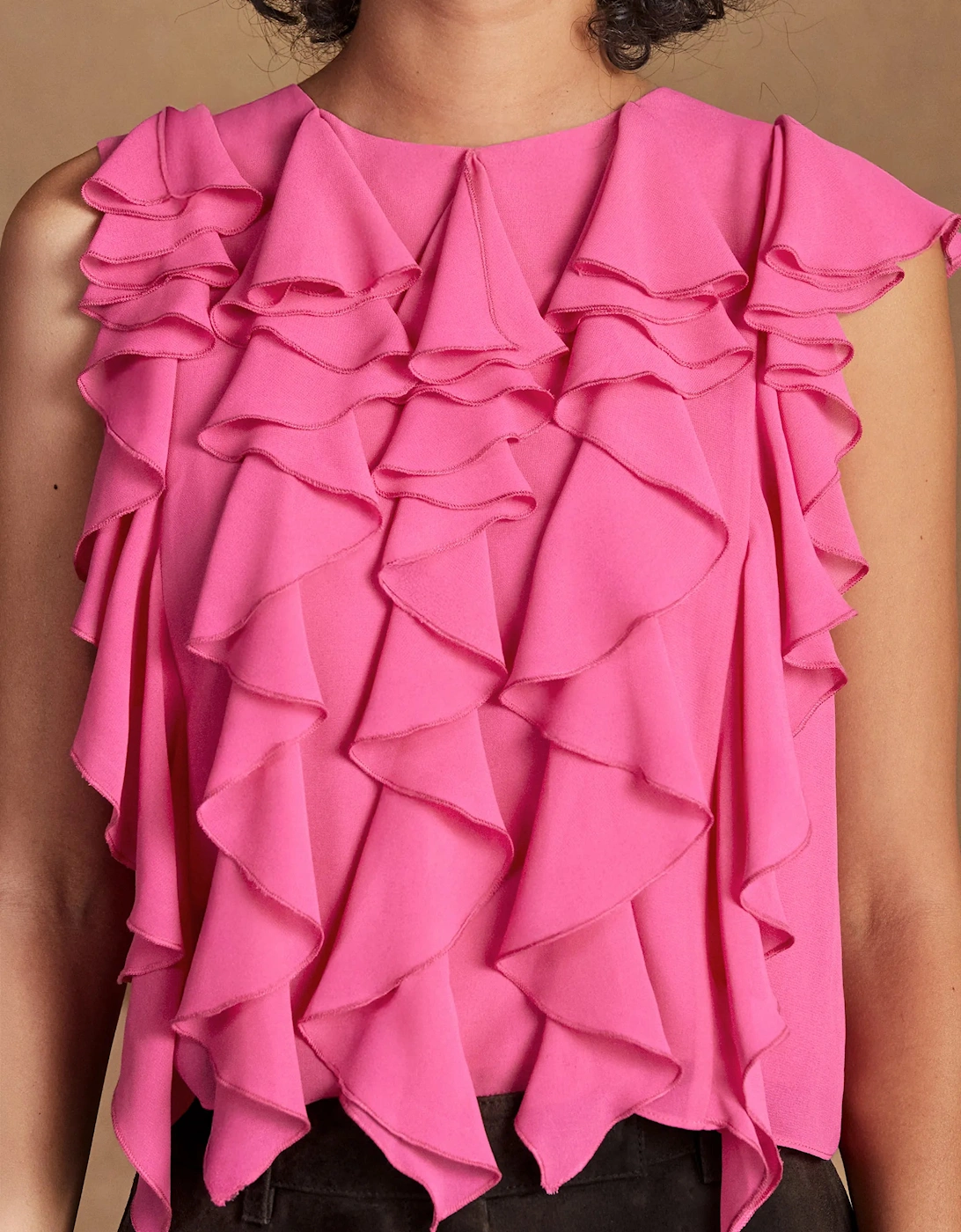 Pink Frill Front Top