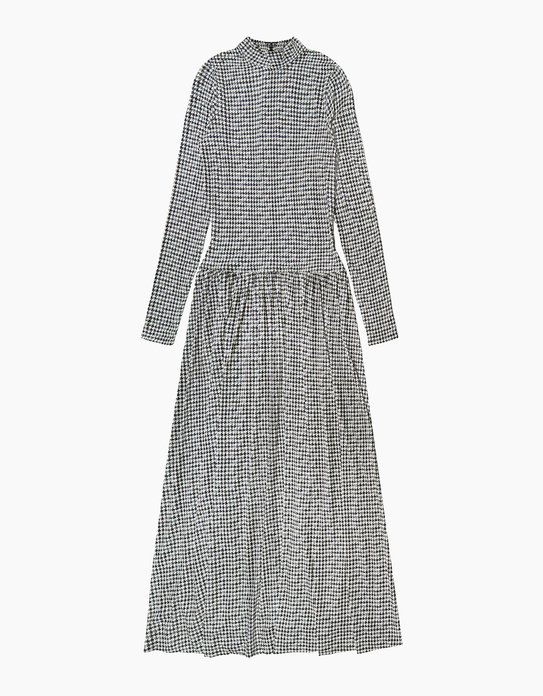 Petite Houndstooth Dropped Waist Jersey Dress