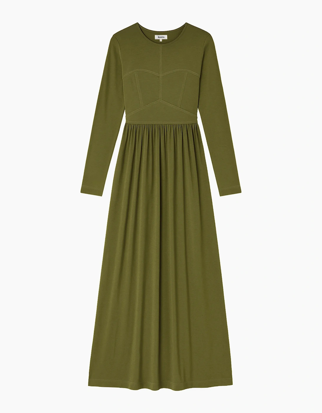 Petite Khaki Seamed Bodice Jersey Dress, 7 of 6